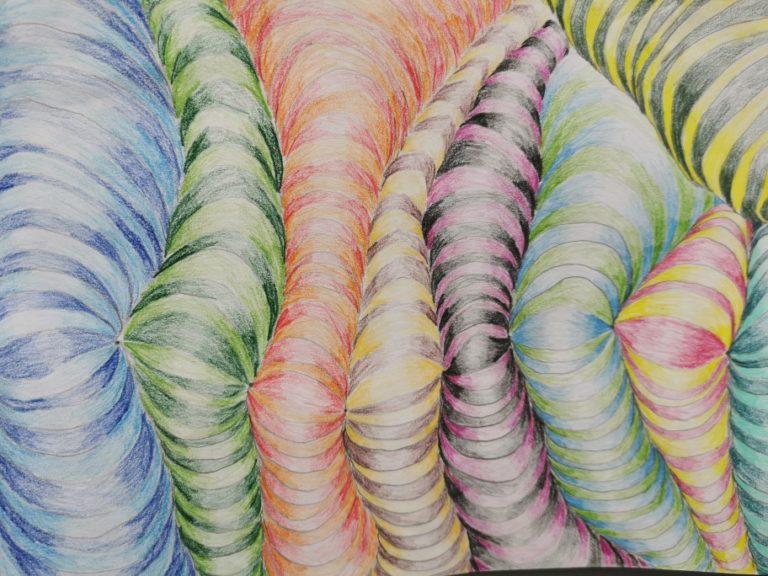 Liniengrafik im Stil der Op-Art