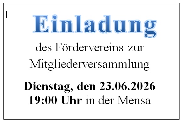 Einladung Förderverein